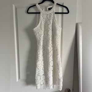 Lulus love poem ivory lace mini dress